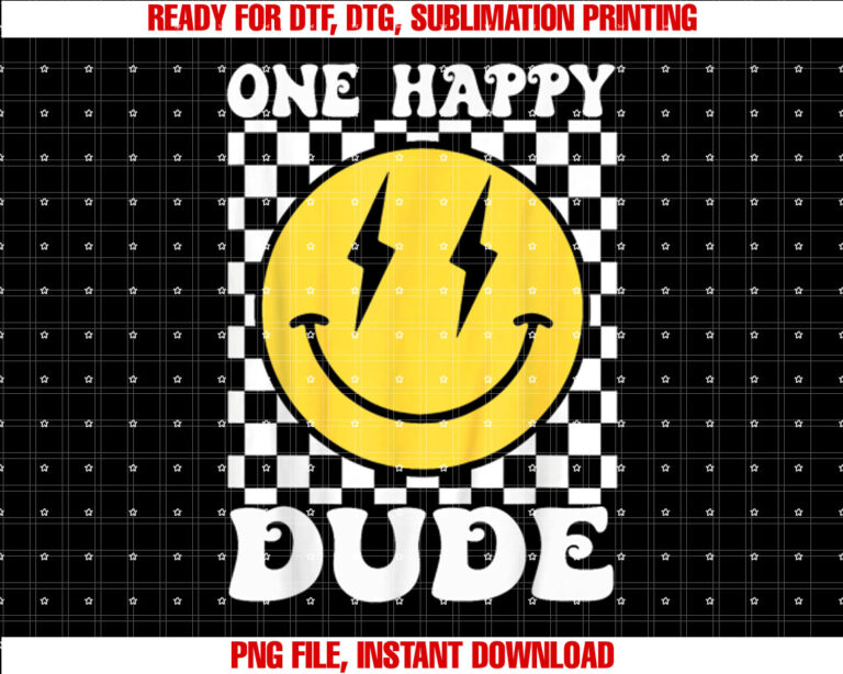 One Happy Dude Happy Face 1st Birthday Party Family T-shirt