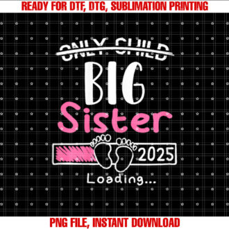 Only Child Big Sister 2025 Cute Promoted to Big Sister 2025 T-shirt