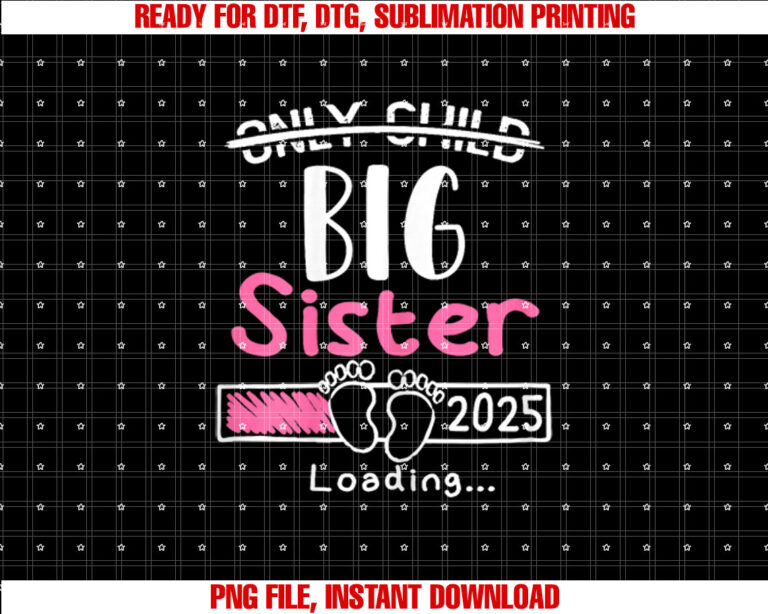 Only Child Big Sister 2025 Cute Promoted to Big Sister 2025 T-shirt