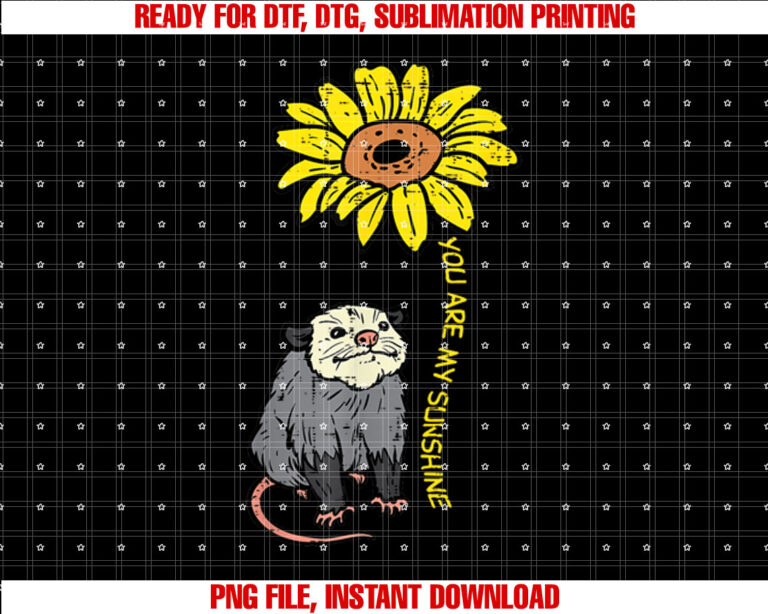 Opossum Sunflower You Are My Sunshine Possum Women Girls Kid T-shirt