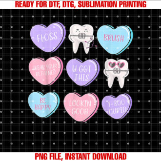 Orthodontist Dental Assistant Valentines Day Hearts Candy T-shirt