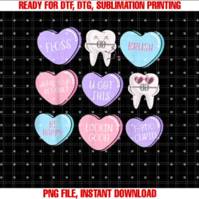Orthodontist Dental Assistant Valentines Day Hearts Candy T-shirt
