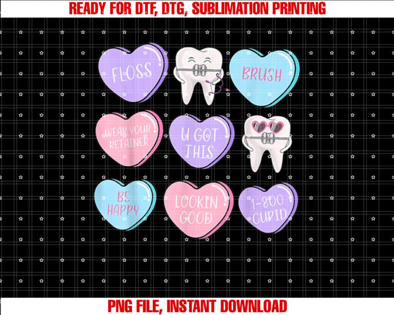 Orthodontist Dental Assistant Valentines Day Hearts Candy T-shirt