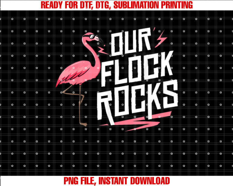 Our Flock Rocks Gift For Pink Flamingo Women Men T-shirt