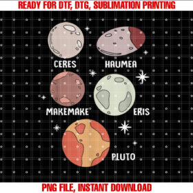 Outer Space Solar System Dwarf Planet for Kids T-shirt