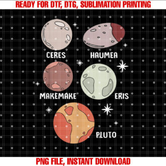 Outer Space Solar System Dwarf Planet For Kids T-shirt