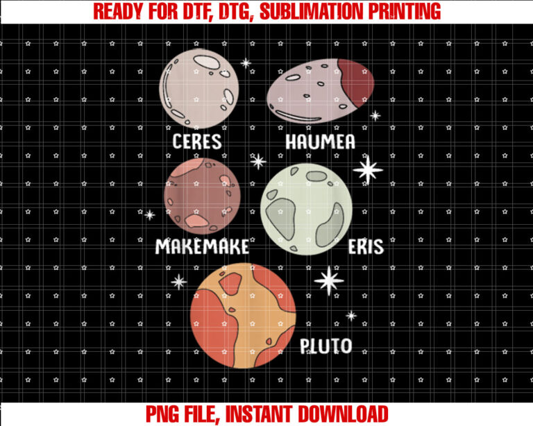 Outer Space Solar System Dwarf Planet For Kids T-shirt