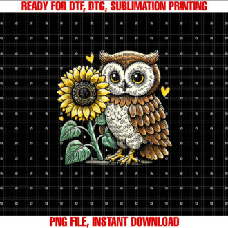 Owl Sunflower Cute Flower Owl Floral Art for Women Girls T-shirt