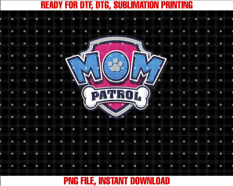 PAW Patrol Mothers Day Mom Patrol Badge T-shirt