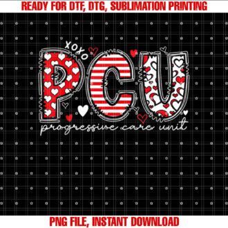 PCU Progressive Care Unit Nurse Crew Valentines Day T-shirt