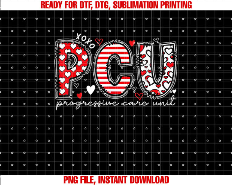 PCU Progressive Care Unit Nurse Crew Valentines Day T-shirt