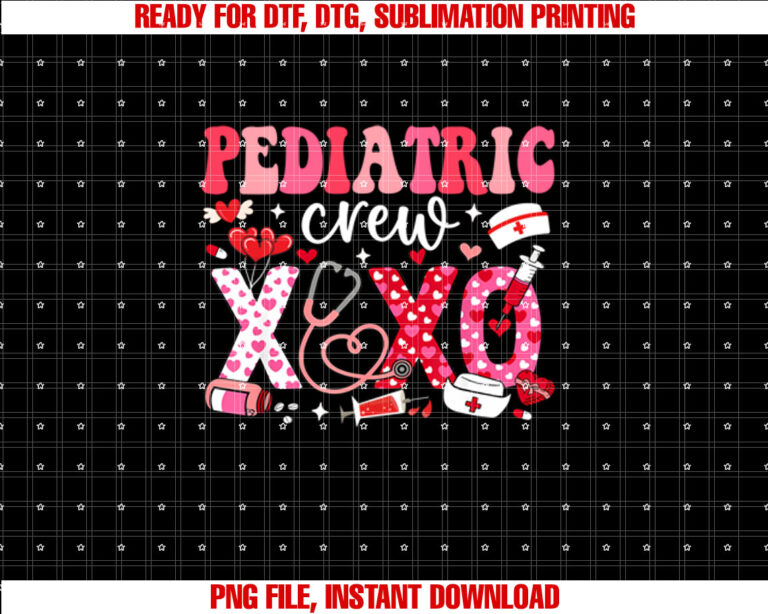 PEDS Valentines Nurse Crew Pediatric Nurse Valentines Day T-shirt