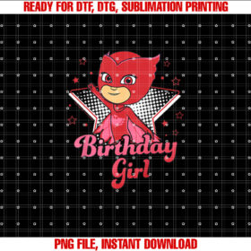 Pj Masks Birthday Girl Owlette Star Studded Youth T-shirt