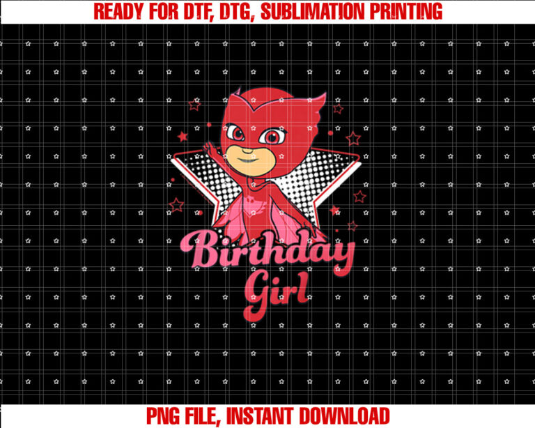PJ Masks Birthday Girl Owlette Star Studded Youth T-shirt