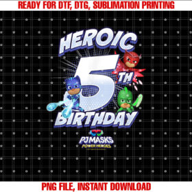 Pj Masks Group Shot Heroic 5th Birthday T-shirt