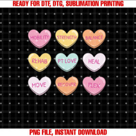 Pt Hearts Candy Valentines Day Physical Therapists T-shirt