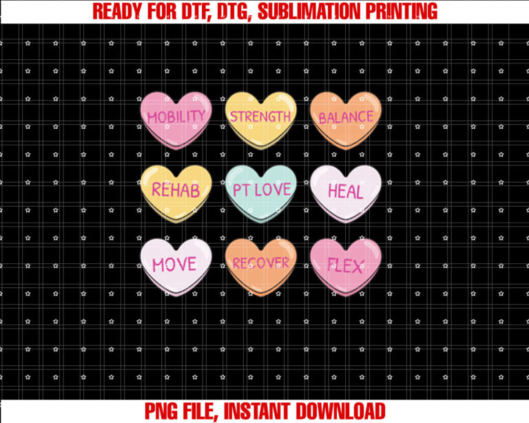 PT Hearts Candy Valentines Day Physical Therapists T-shirt