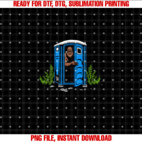 Pacific Crest Trail Bigfoot Peeking Out of a Porta Potty Fun T-shirt