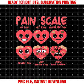 Pain Scale Heart Candy Trauma Nurse Triage Valentines Day T-shirt