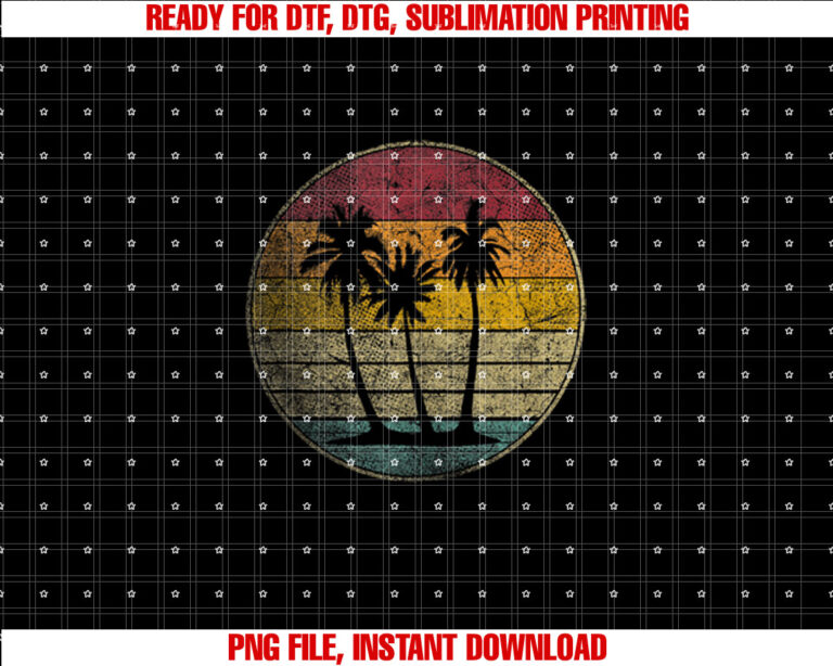 Palm Tree Tropical Beach Vintage Retro Style 70s 80s T-shirt