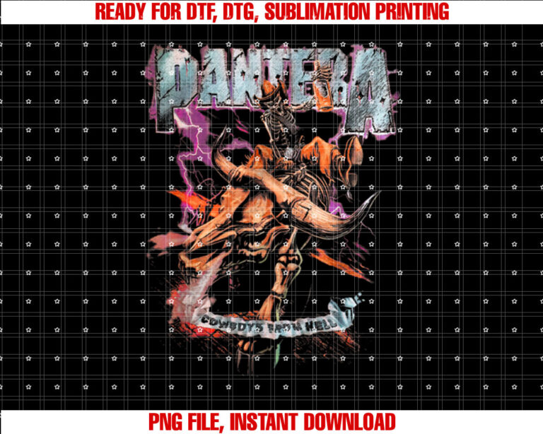 Pantera Official Cowboys From Hell Riding Skeleton T-shirt