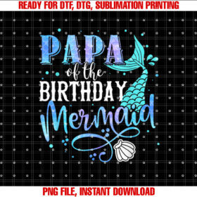 Papa of the Birthday Mermaid Family Party Squad T-shirt