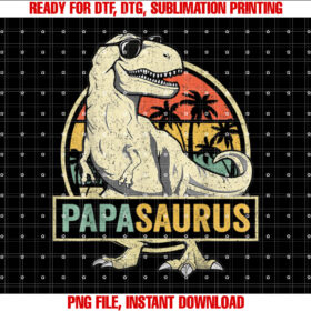Papasaurus T Rex Dinosaur Papa Saurus Family T-shirt