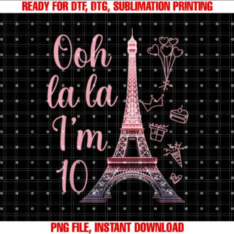 Paris 10th Birthday Eiffel Tower 10 Years Old Cute Girl T-shirt