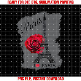 Paris France Eiffel Tower Rose Valentines Day Souvenir Gift T-shirt