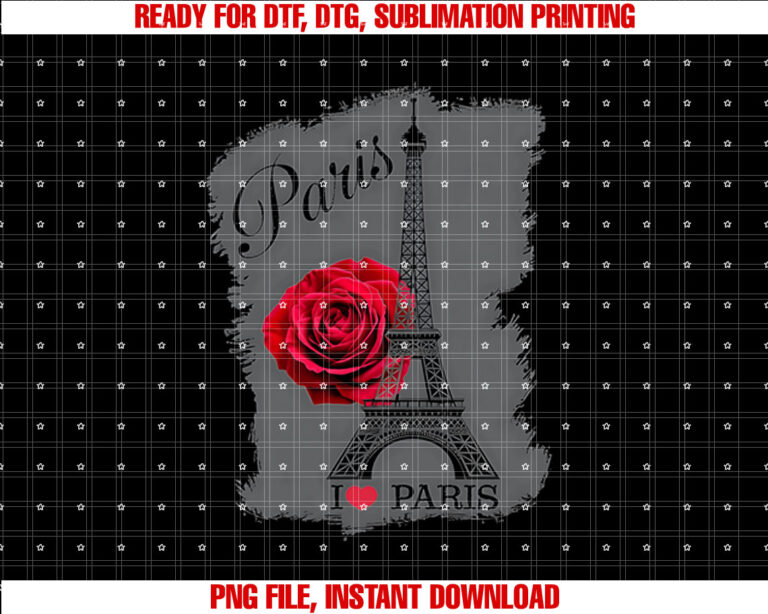 Paris France Eiffel Tower Rose Valentines Day Souvenir Gift T-shirt