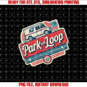 Park and Loop Letter Carrier Postal Worker Mail Man Truck T-shirt
