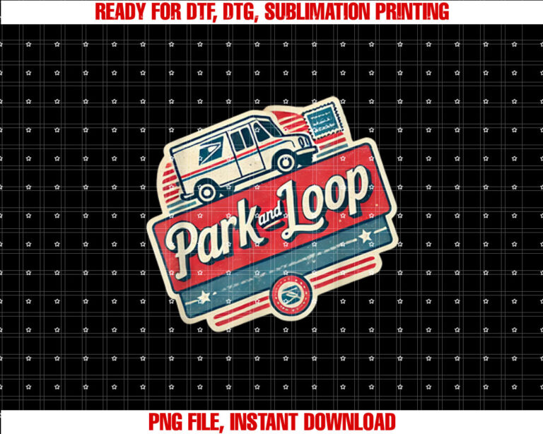 Park and Loop Letter Carrier Postal Worker Mail Man Truck T-shirt