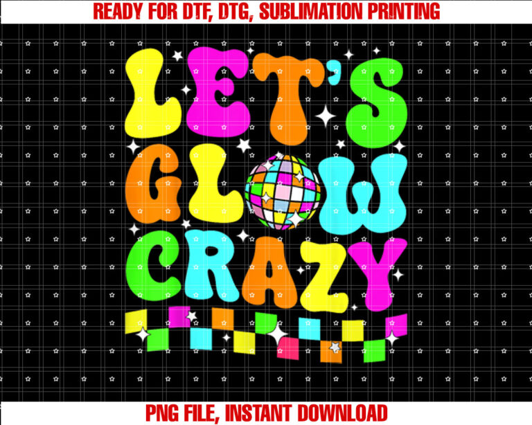 Party 80s Group Team Lets Crazy Retro Colorful Quote Glowing T-shirt
