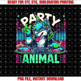 Party Animal DJ EDM Music Wolf Fox Fursona Furry Fandom Pun T-shirt