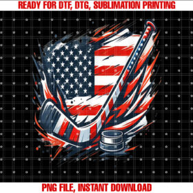 Patriotic Ice Hockey 4th of July Usa Independence Day T-shirt
