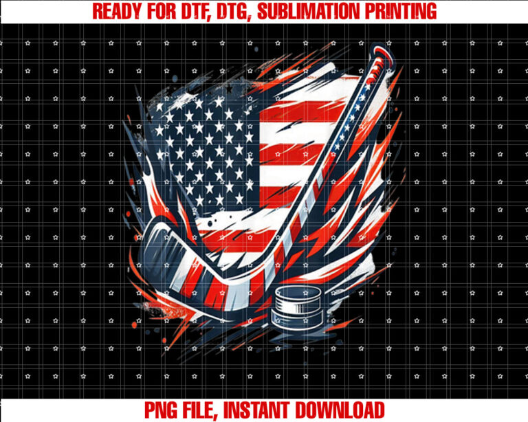 Patriotic Ice Hockey 4th of July USA Independence Day T-shirt
