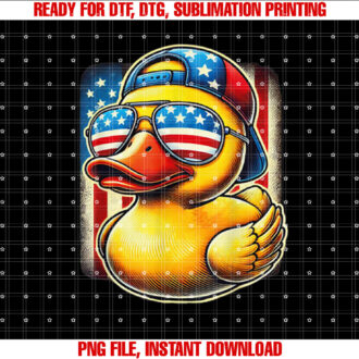 Patriotic Rubber Duck USA Flag Gift Funny Duckie Cool Duck T-shirt