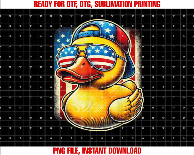 Patriotic Rubber Duck USA Flag Gift Funny Duckie Cool Duck T-shirt