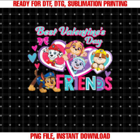 Paw Patrol Best Valentines Day Friends Chase Skye Rubble T-shirt