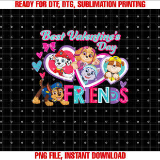 Paw Patrol Best Valentines Day Friends Chase Skye Rubble T-shirt