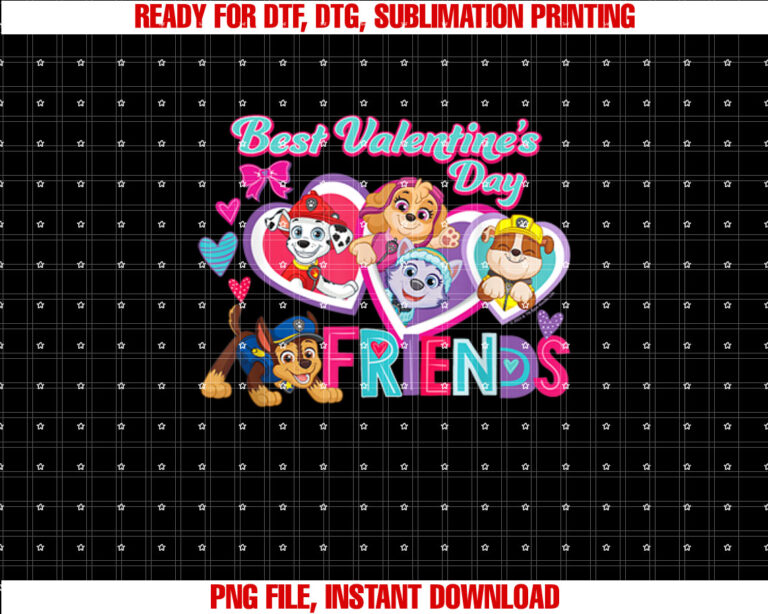 Paw Patrol Best Valentines Day Friends Chase Skye Rubble T-shirt