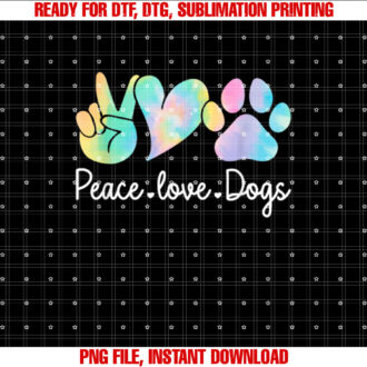 Peace Love Dogs Tie Dye Dog Lover Rescue Puppy T-shirt