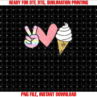 Peace Love Ice Cream Cute for Girls Teens Women Summer T-shirt