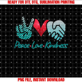 Peace Love Kindness Symbols Teal Design T-shirt