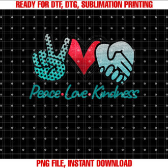 Peace Love Kindness Symbols Teal design T-shirt