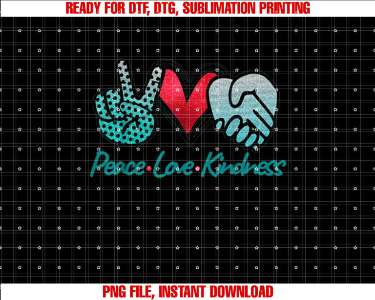 Peace Love Kindness Symbols Teal design T-shirt