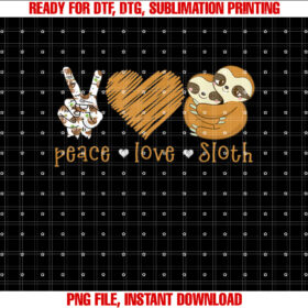 Peace Love Sloth Hand Sign Heart Sloth Lovers T-shirt