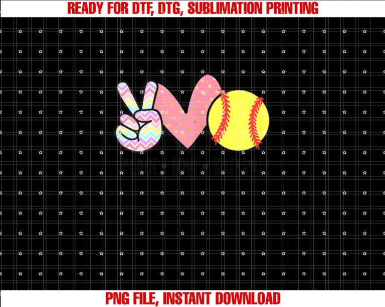 Peace Love Softball Mom Cute Pastel Women Teen Little Girls T-shirt