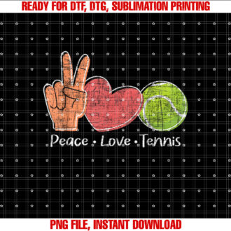 Peace Love Tennis Tournament Player T-shirt
