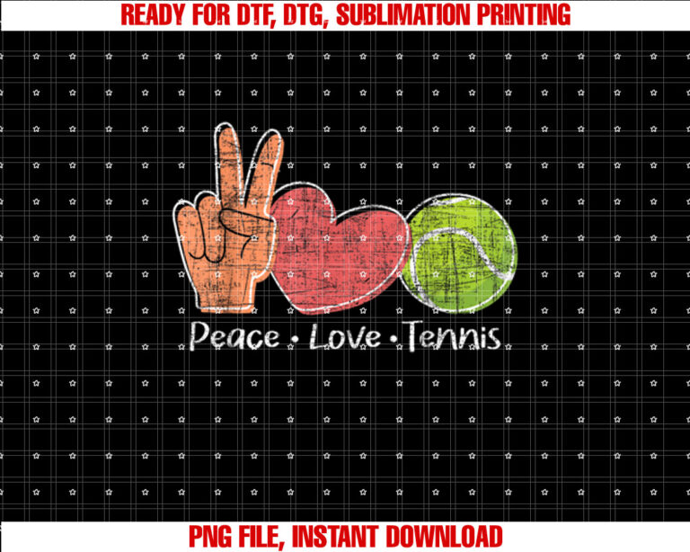 Peace Love Tennis Tournament Player T-shirt